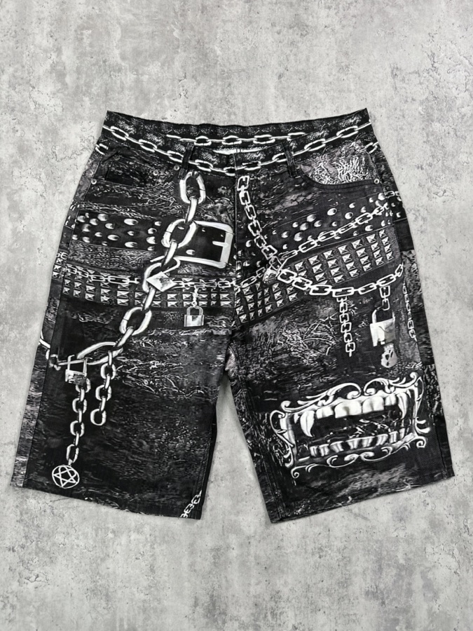 Printed shorts, flat lay
